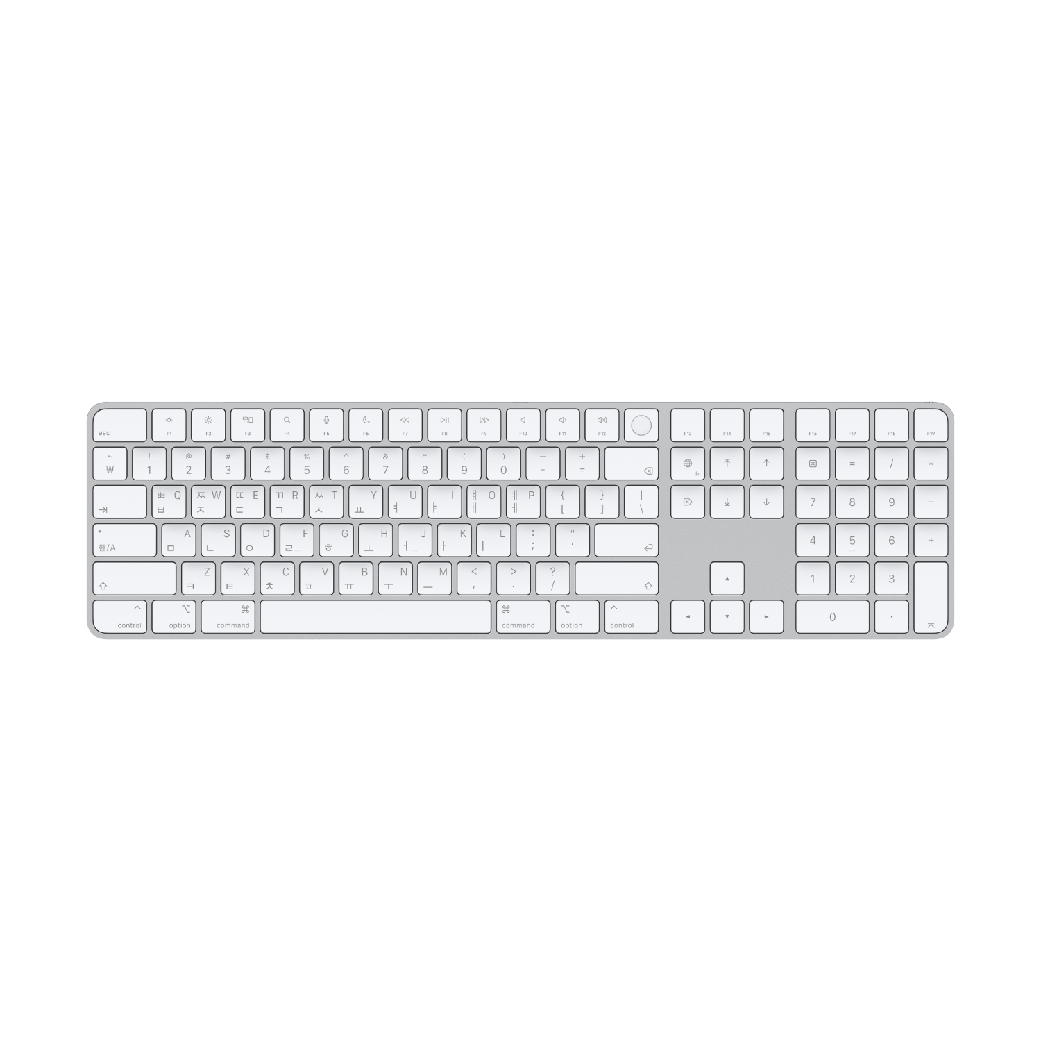 Apple Silicon이 장착된 Mac 모델용 Magic Keyboard(Touch ID 및 숫자 키패드 탑재) - 한국어 * MK2C3KH/A