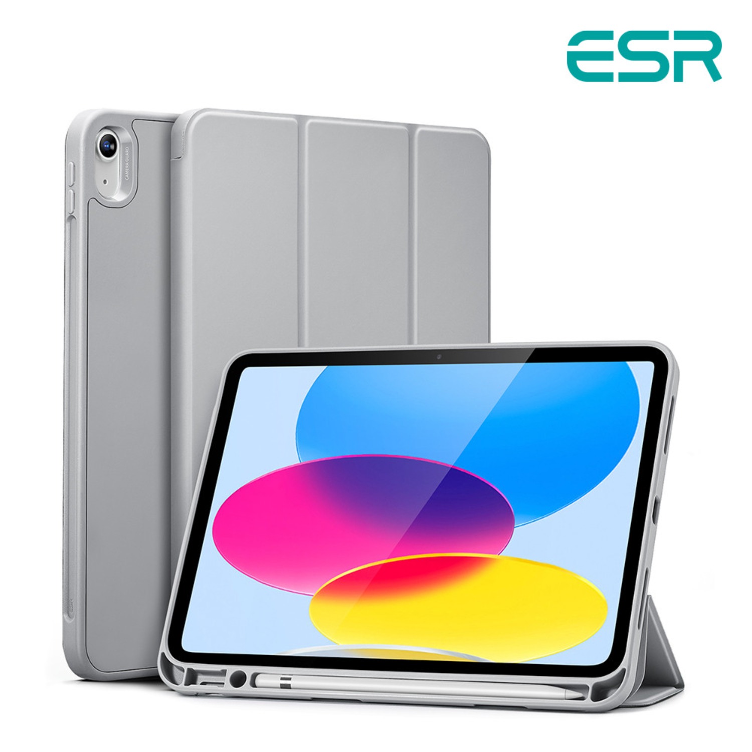 [ESR] iPad 10세대 리바운드 펜슬 홀더 케이스 - 실버 그레이 * EC260