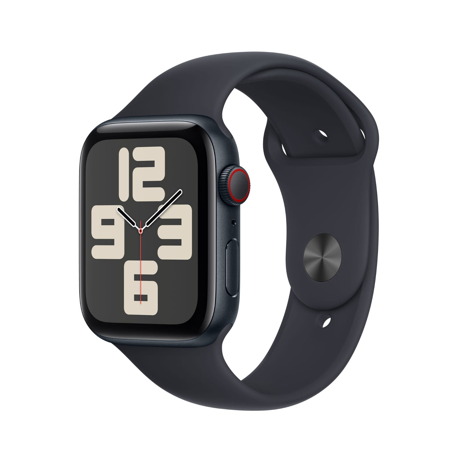 Apple Watch SE GPS + Cellular 44mm 미드나이트 알루미늄 케이스, 미드나이트 스포츠 밴드 - S/M * MRH53KH/A