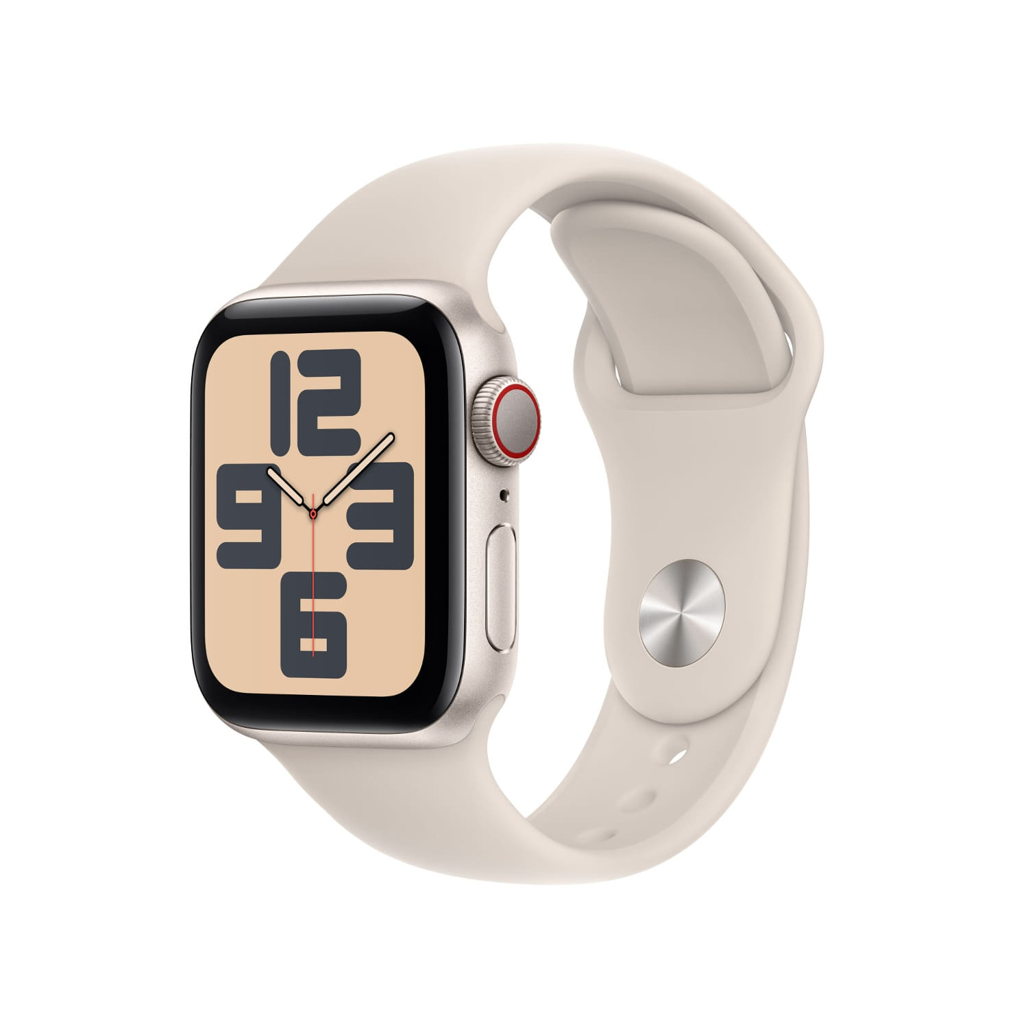 Apple Watch SE GPS + Cellular 40mm 스타라이트 알루미늄 케이스, 스타라이트 스포츠 밴드 - M/L * MRG13KH/A