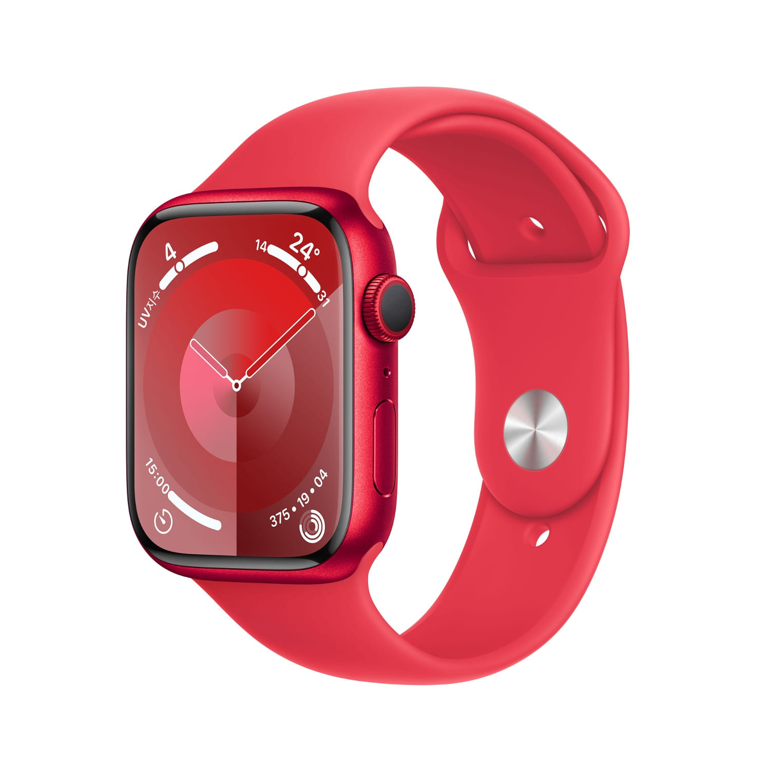 Apple Watch Series 9 GPS 45mm (PRODUCT)RED 알루미늄 케이스, (PRODUCT)RED 스포츠 밴드 - S/M * MRXJ3KH/A