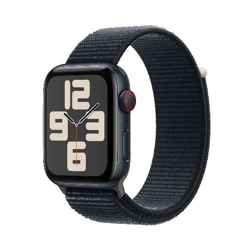 Apple Watch SE GPS + Cellular 44mm 미드나이트 알루미늄 케이스, 미드나이트 스포츠 루프 * MRHC3KH/A