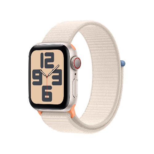 Apple Watch SE GPS + Cellular 40mm 스타라이트 알루미늄 케이스, 스타라이트 스포츠 루프 * MRG43KH/A
