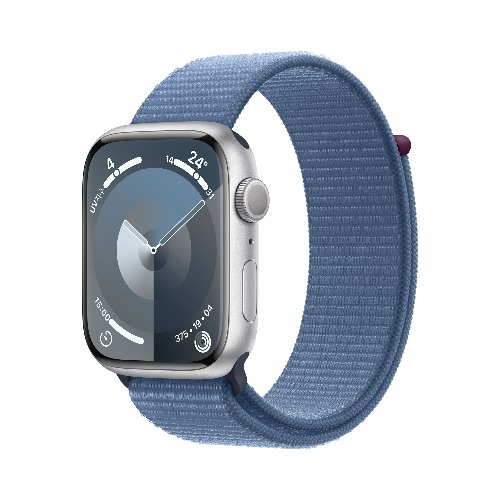 Apple Watch Series 9 GPS 45mm 실버 알루미늄 케이스, 윈터 블루 스포츠 루프 * MR9F3KH/A