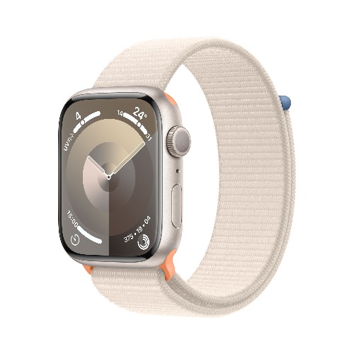 Apple Watch Series 9 GPS 45mm 스타라이트 알루미늄 케이스, 스타라이트 스포츠 루프 * MR983KH/A