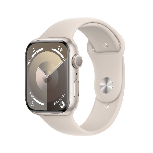 Apple Watch Series 9 GPS 45mm 스타라이트 알루미늄 케이스, 스타라이트 스포츠 밴드 - M/L * MR973KH/A