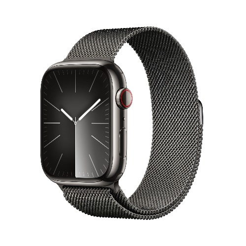 Apple Watch Series 9 GPS + Cellular 45mm 그래파이트 스테인리스 스틸 케이스, 그래파이트 밀레니즈 루프 * MRMX3KH/A